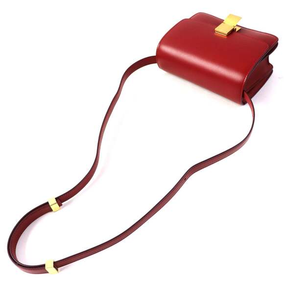 CELINE CLASSIC BOX Small (189183DLS) Classic Box Leather Shoulder Bag in Red ... - Picture 5 of 13